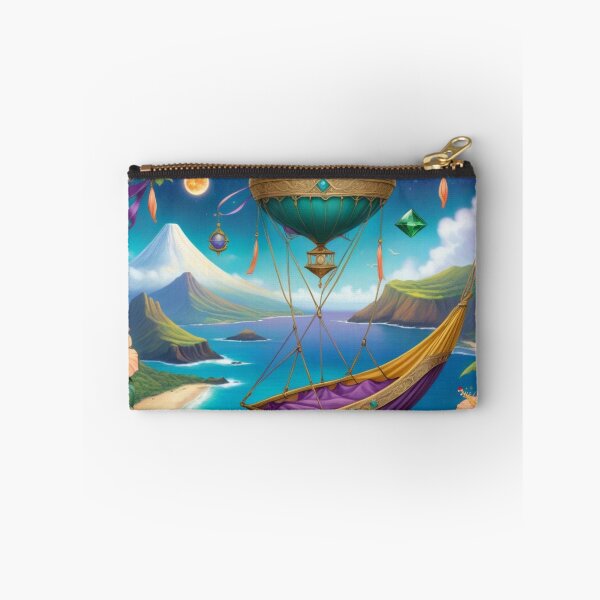 Item preview,  Purple Bed Floating In The Air,Fastened To Gold And Green Balloon  designed and sold by Melantari Vizuns.