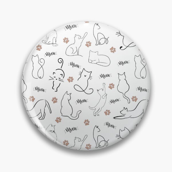 Item preview, Minimalist Cute Cats doodle with Paws Pattern designed and sold by droolingdreams.