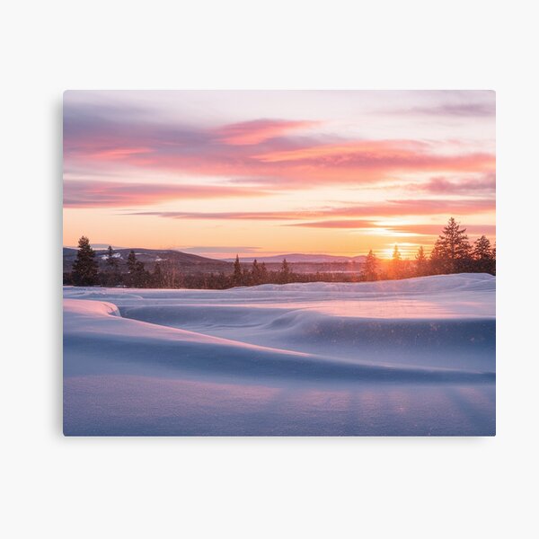 Item preview, Breathtaking Winter Sunset Over Snowy Landscape and Mountains designed and sold by AnimalAirtistry.