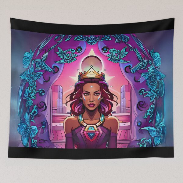 Item preview, Fabulous Woman Pink Cyberpunk Neon Retro Goddess designed and sold by Melan Designs.