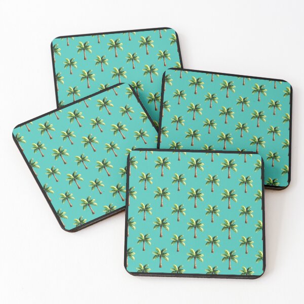 Item preview, Palm tree pattern on turquoise background designed and sold by Topmel.