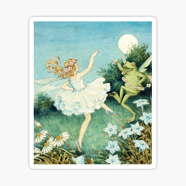 Vista previa del artículo con la obra «Hada y rana danzantes - Ida Rentoul Outhwaite», diseñado y vendido por forgottenbeauty.