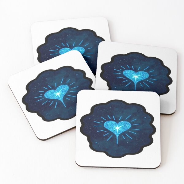 Item preview, Sparkling Azure Heart with Starburst Effect, Glitter Cosmic Background designed and sold by KreaDesignOne.
