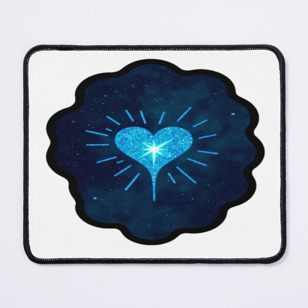 Item preview, Sparkling Azure Heart with Starburst Effect, Glitter Cosmic Background designed and sold by KreaDesignOne.
