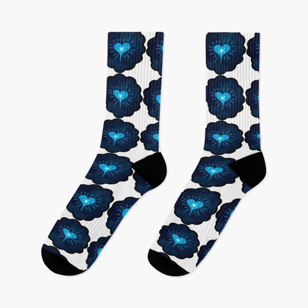 Item preview, Sparkling Azure Heart with Starburst Effect, Glitter Cosmic Background designed and sold by KreaDesignOne.