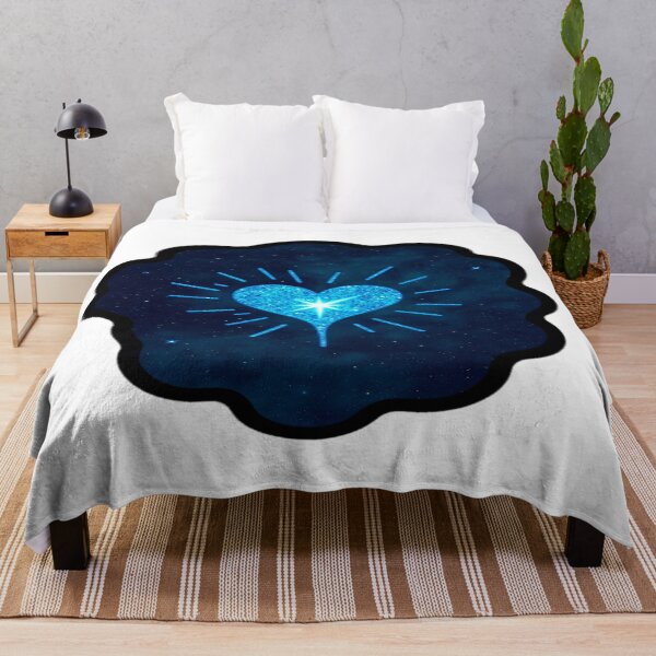 Item preview, Sparkling Azure Heart with Starburst Effect, Glitter Cosmic Background designed and sold by KreaDesignOne.