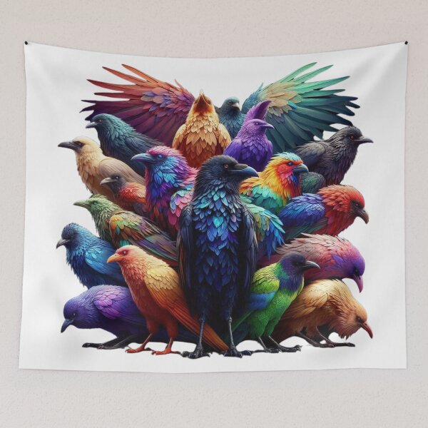 Item preview,  The Radiant Flock – A Symphony of Colorful Crows designed and sold by GloriousArtSKD.