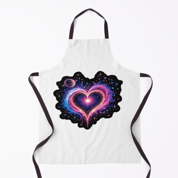 Item preview, Cosmic Heart Galaxy, Neon Pink and Blue Lines, Starry Background, Celestial Objects designed and sold by KreaDesignOne.