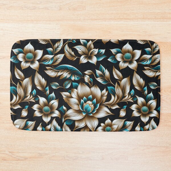 Item preview, Vintage-Inspired Seamless Repeat of Cream Outlined Floral Motifs designed and sold by Juliette Ozkalfayan.
