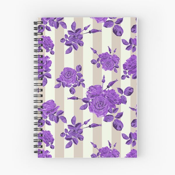Item preview, Lilac bouquets of roses on a striped background designed and sold by fuzzyfox.