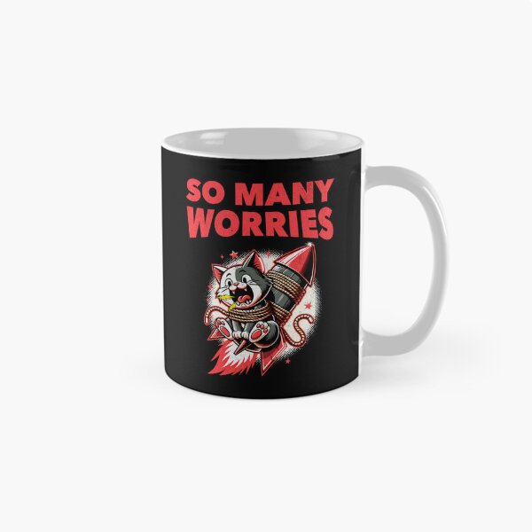 Aperçu de l'œuvre Anxious Cat Rocket Ride – Tant de soucis créée et vendue par DarkSenseDesign.