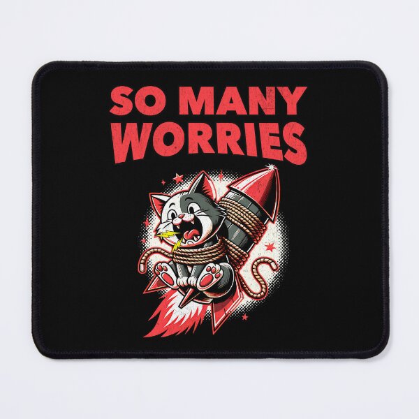 Item preview, Anxious Cat Rocket Ride – So Many Worries designed and sold by DarkSenseDesign.
