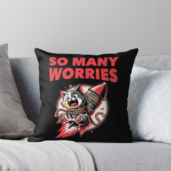 Item preview, Anxious Cat Rocket Ride – So Many Worries designed and sold by DarkSenseDesign.