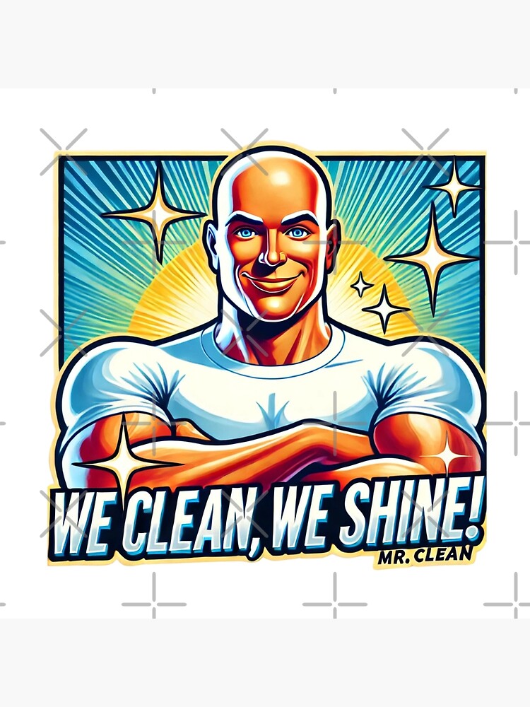 Thumbnail 4 of 4, Pillow, Mr Clean: We Clean, We Shine. designed and sold by Reinforced.