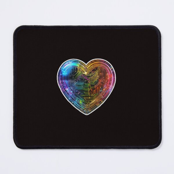 Item preview, Holographic Cyber Heart – Digital Love Circuit Sticker designed and sold by ToudouDesign.
