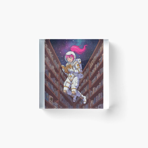 Item preview, Galactic Bookworm – Astronaut Reading in a Cosmic Library designed and sold by Greemo03.