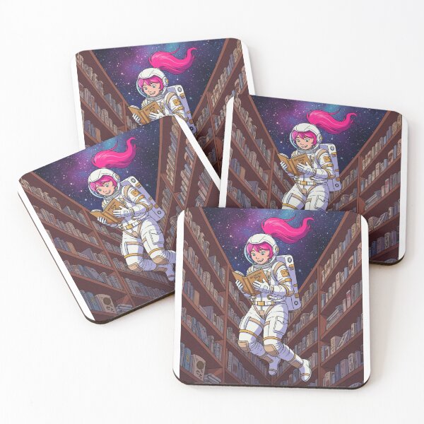 Item preview, Galactic Bookworm – Astronaut Reading in a Cosmic Library designed and sold by Greemo03.