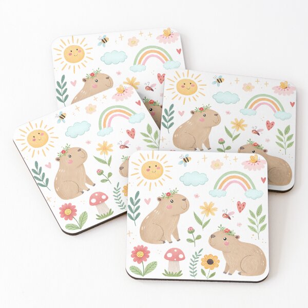 Item preview, A0735 Springtime Capy Vibes Cute Capybara with Flowers | Relaxing Animal Aesthetic  designed and sold by angieart68.