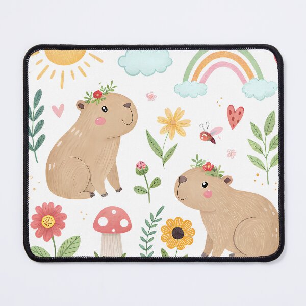Item preview, A0735 Springtime Capy Vibes Cute Capybara with Flowers | Relaxing Animal Aesthetic  designed and sold by angieart68.