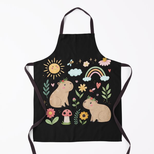 Item preview, A0735 Springtime Capy Vibes Cute Capybara with Flowers | Relaxing Animal Aesthetic designed and sold by angieart68.