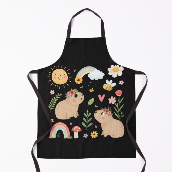 Item preview, A0735 Springtime Capy Vibes Cute Capybara with Flowers | Relaxing Animal Aesthetic designed and sold by angieart68.