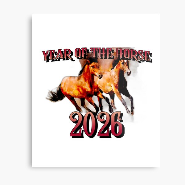 Aperçu de l'œuvre Année du cheval 2026 : chevaux sauvages en liberté créée et vendue par GraTEEtude.