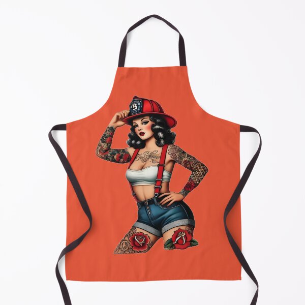 Item preview, Pinup Tattooed Firefighter designed and sold by PinUpPizzazz.