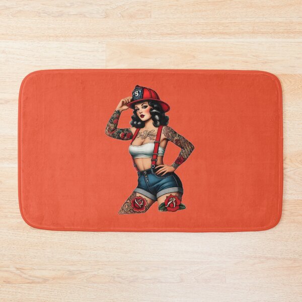 Item preview, Pinup Tattooed Firefighter designed and sold by PinUpPizzazz.