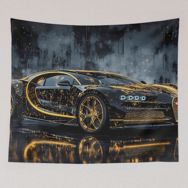 Item preview, Black & Gold Bugatti Chiron – Luxury Pop Art Masterpiece II designed and sold by AutoPopStudio.