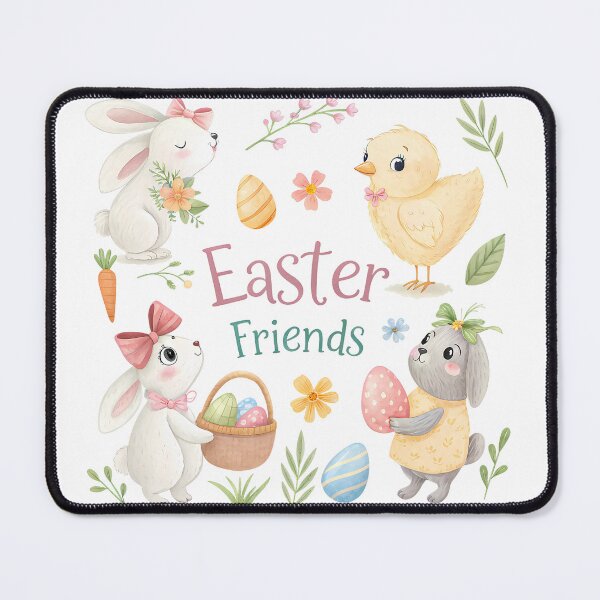 Item preview, A0740 Gentle Easter Whimsy Cute Spring Bunny & Pastel Eggs | Soft & Playful Easter Art designed and sold by angieart68.