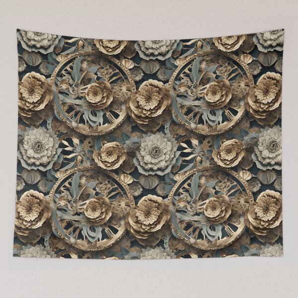 Item preview, Temporal Blooms - Abstract Time-Infused Floral Growth Patterns designed and sold by Traloch O'Laoi.