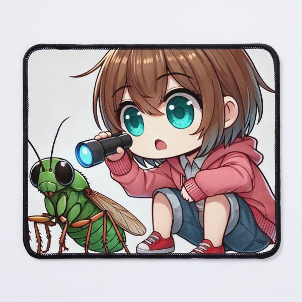 Item preview, Chibi Girl Examining Mysterious Buggy designed and sold by Sylvia DarqueBrite.