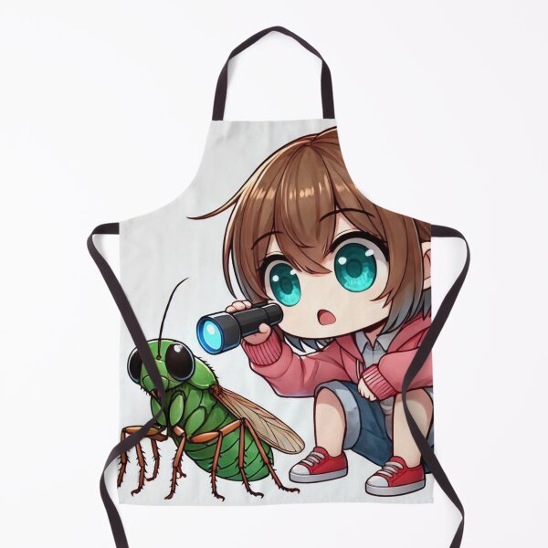 Item preview, Chibi Girl Examining Mysterious Buggy designed and sold by Sylvia DarqueBrite.