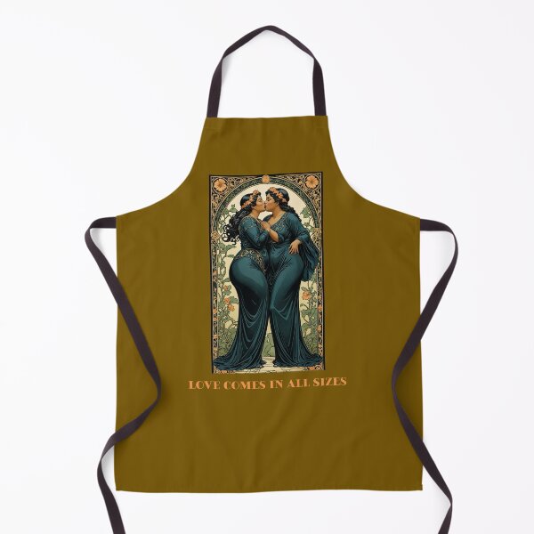 Item preview, Black African American Lesbian Gay Plus Size Femme Couple LGBTQ Pride Valentines Love Comes in All Sizes Couple Kissing Art Nouveau Art Deco Nature Floral Retro designed and sold by SteamParliament.