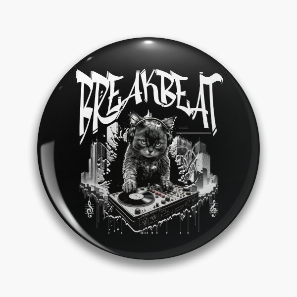 Item preview, BREAKBEAT  - Graffiti Kitty Dj (White)  designed and sold by Discothreadz.