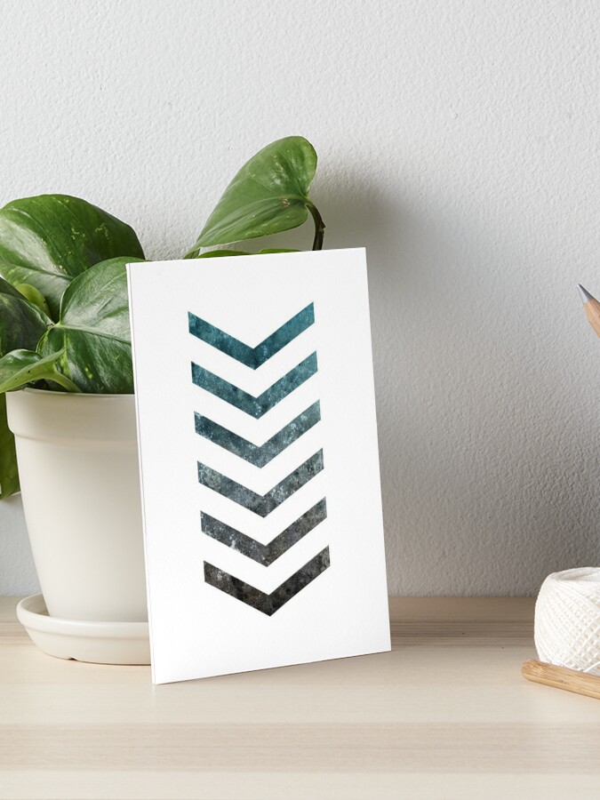 Blue Concrete Ombre Chevron Arrows Art Board Print By Mustmodern Redbubble