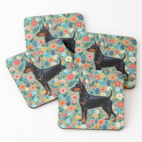 Item preview, Floral Easter Eggs Doberman Pinscher designed and sold by Wags & Tails.