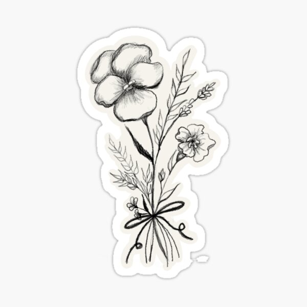 Artikel-Vorschau von Violetter Blumenstrauß BW, designt und verkauft von Designs by Liv Gray.
