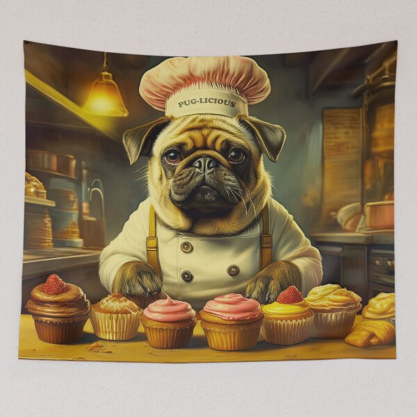 Item preview, Pug the Baker  designed and sold by Flower Magic .