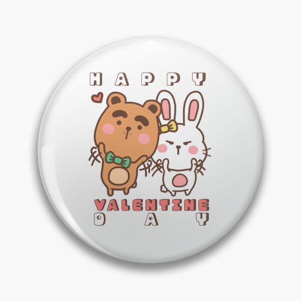 Item preview, Bear and rabbit Happy valentine day designed and sold by JiraVibes.