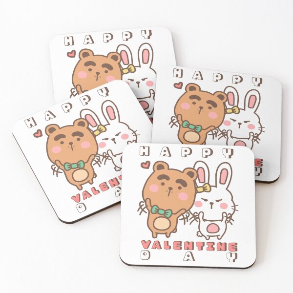 Item preview, Bear and rabbit Happy valentine day designed and sold by JiraVibes.
