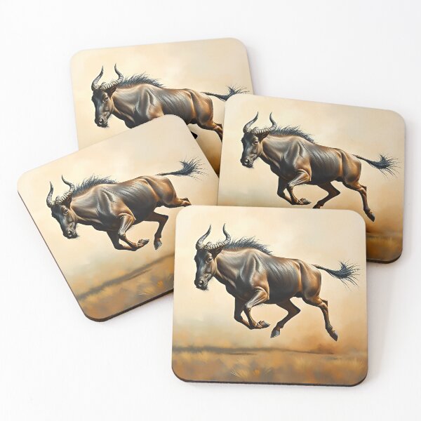Item preview, Wildebeest African Safari Oil Painting Style Gnu Animal designed and sold by kakarikihill.