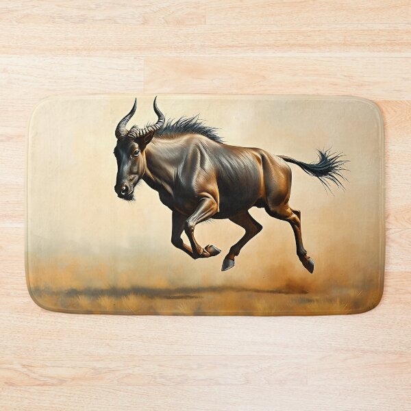 Item preview, Wildebeest African Safari Oil Painting Style Gnu Animal designed and sold by kakarikihill.