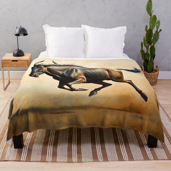 Item preview, Wildebeest African Safari Oil Painting Style Gnu Animal designed and sold by kakarikihill.