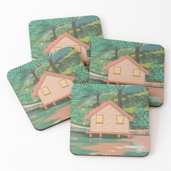 Item preview, House By The Lake Painting designed and sold by ElvaWonder Studio.