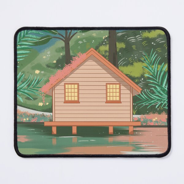 Item preview, House By The Lake Painting designed and sold by ElvaWonder Studio.
