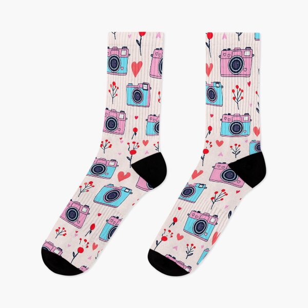 Item preview, Vintage Cameras and Hearts Patterned Art Design designed and sold by Vibes To VIsual.