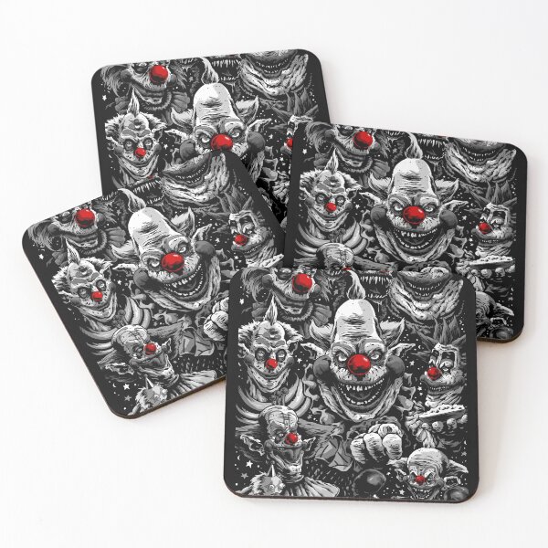 Item preview, B&W Klowning around ! 80s killer klowns clowns circus horror movie outer space aliens designed and sold by JonathanGrimm.