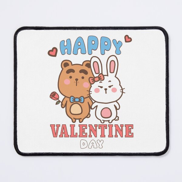 Item preview, Bear and rabbit Happy valentine day designed and sold by JiraVibes.