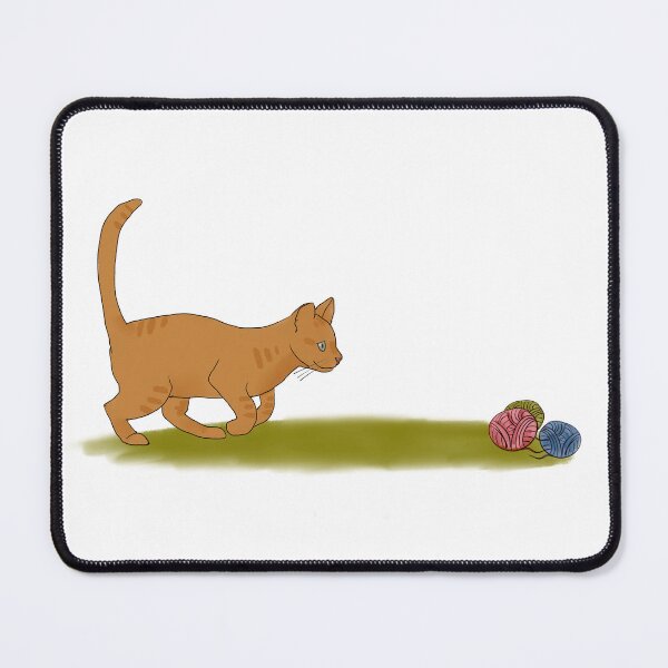 Item preview, Ginger cat Ginger chasing yarn balls designed and sold by IneffableIllust.